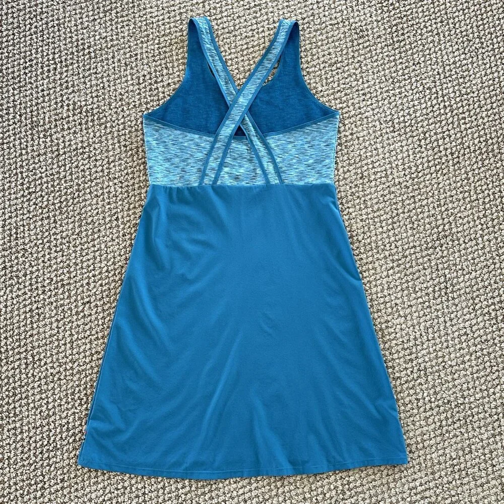 Smartwool Willow Lake Glacial Blue Merino Wool Bodice Cross Back Dress - Picture 5 of 9